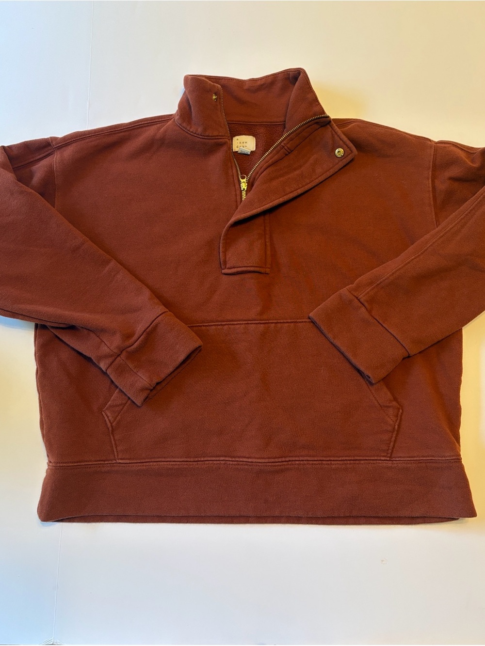 a new day Women's Pullover Half-Zip Sweatshirt - Rust Brown